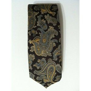 H.STOCKTON ATLANTA MENS NEW DARK BROWN ALL SILK CLASSIC NECK TIE WIDTH: 3"